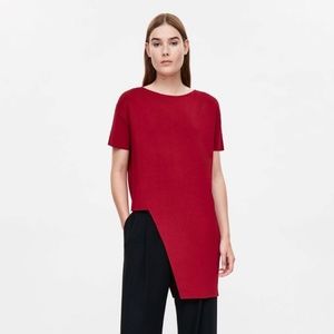 COS Asymmetric Hem Top / Burgundy